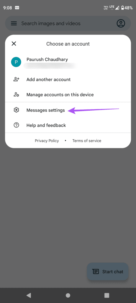 messsages settings android 461x1024 1 - أفضل 6 إصلاحات لعدم عمل ردود الفعل في تطبيق Google Messages