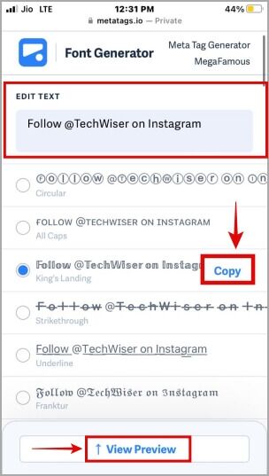 كيفية تغيير الخط في Instagram Bio - %categories