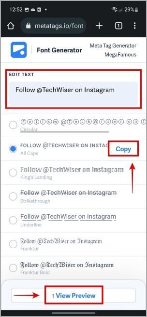 كيفية تغيير الخط في Instagram Bio - %categories