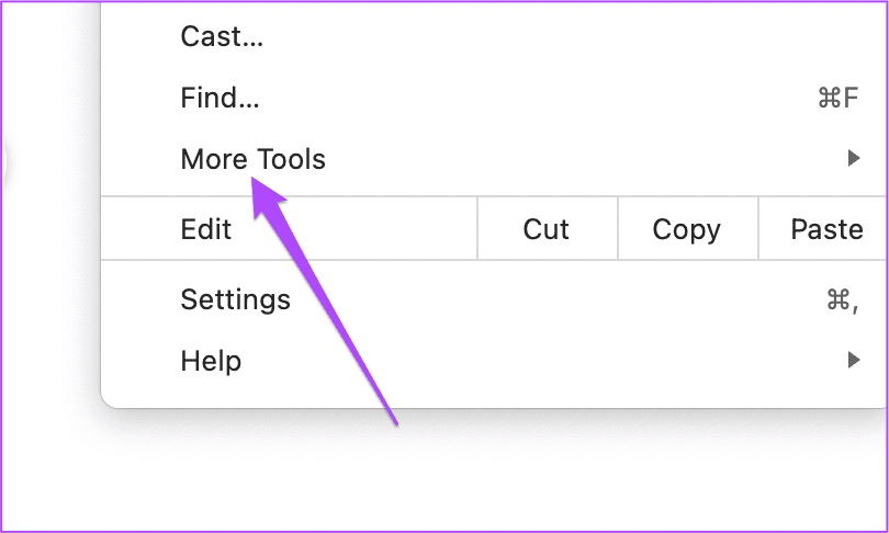 more-tools-settings-chrome-mac أفضل 5 إصلاحات لعدم قيام الهاتف بمسح رمز QR على Telegram Web