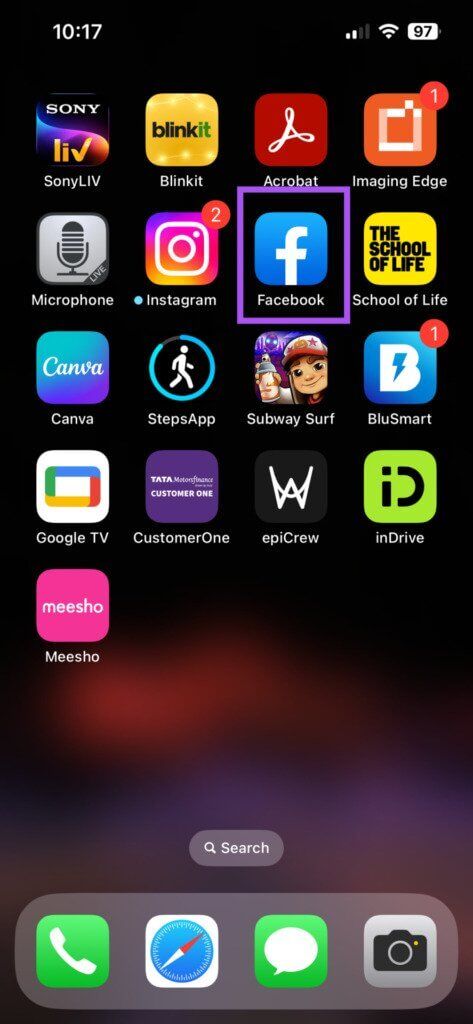 open-facebook-app-on-iphone-473x1024-1-473x1024 أفضل 5 إصلاحات لعدم عمل الوضع الداكن في تطبيق Facebook على iPhone