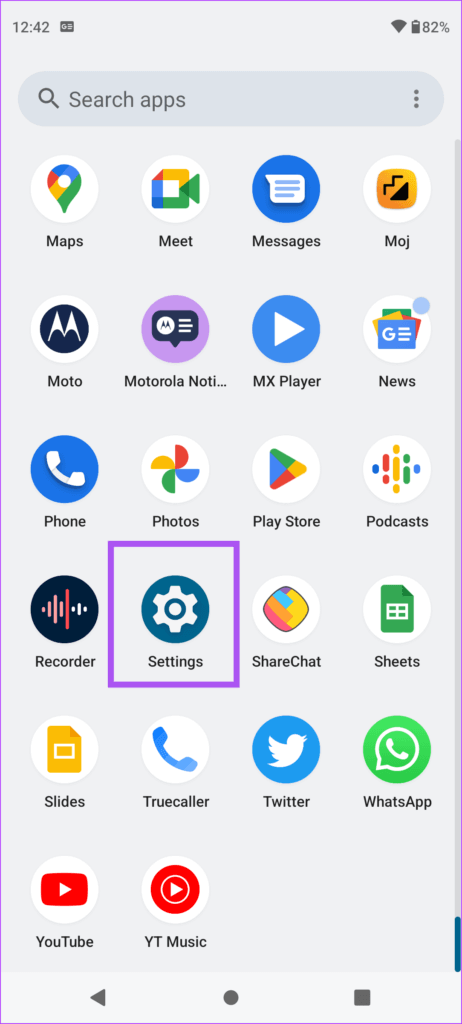 open settings android 462x1024 4 - أفضل 6 إصلاحات لعدم عمل ردود الفعل في تطبيق Google Messages