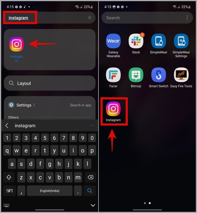 opening-instagram-android-686x742 كيفية تغيير الخط في Instagram Bio