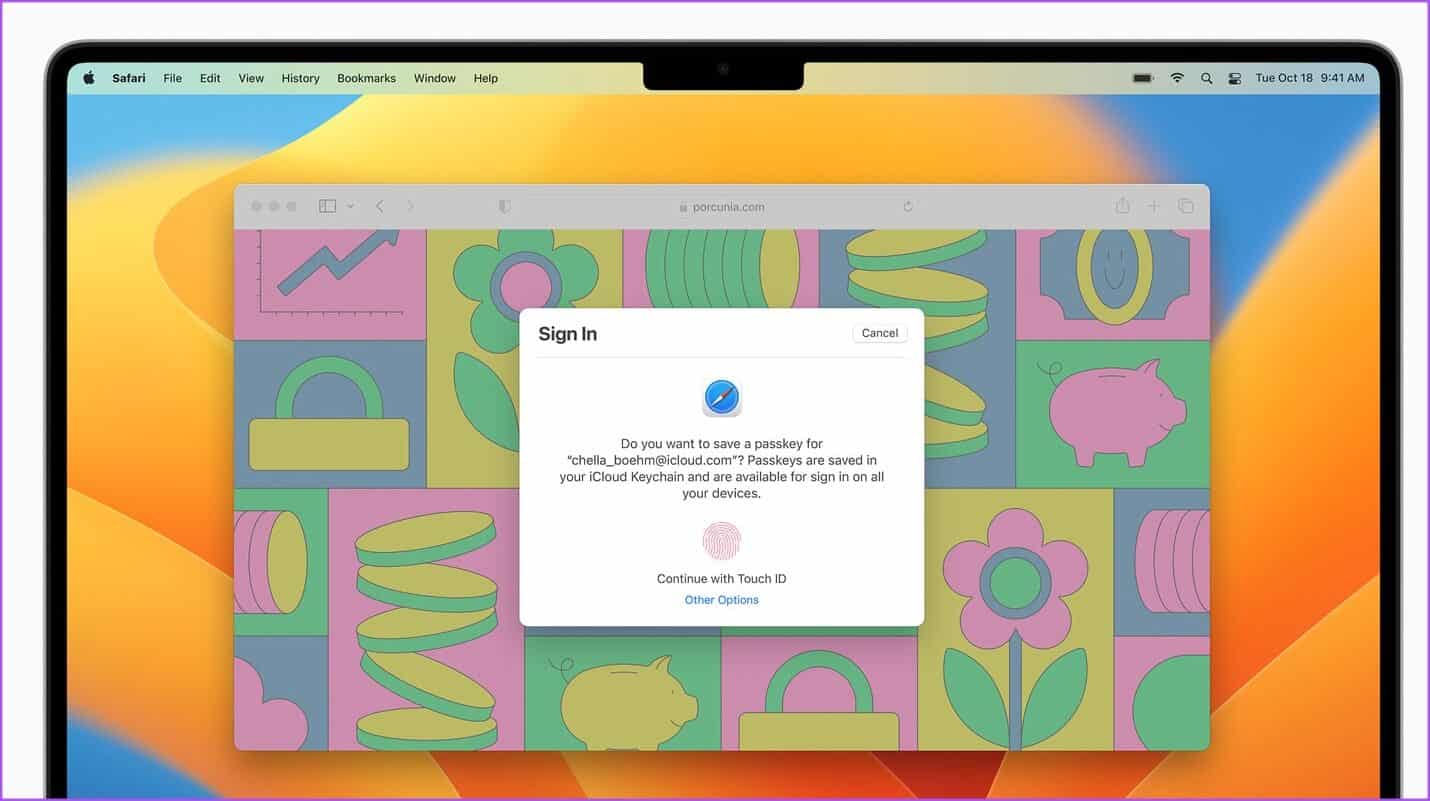 passkey-in-macOS-ventura-1430x801 مقارنة macOS Ventura مقابل macOS Monterey: ما الفرق