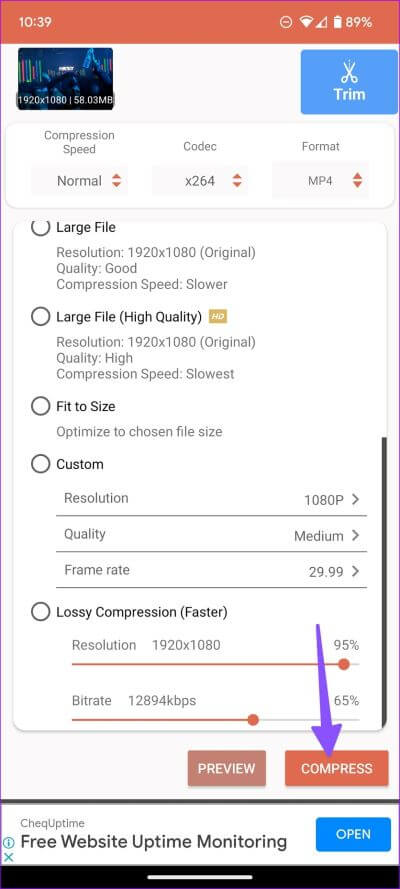 reduce-video-size-on-Android-4-400x889 أفضل 3 طرق لتقليل حجم الفيديو على Android