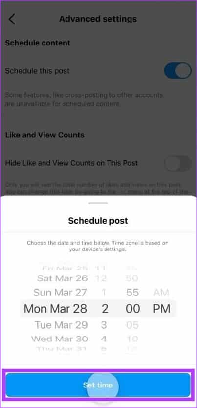 schedule-insta-post-30-403x834 كيفية جدولة منشورات وريلز Instagram مجانًا عبر تطبيق الهاتف المحمول