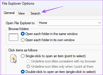 search-file-explorer-options-windows-11 أفضل 6 إصلاحات لعدم عمل مفاتيح الأسهم في تطبيق الصور على Windows 11
