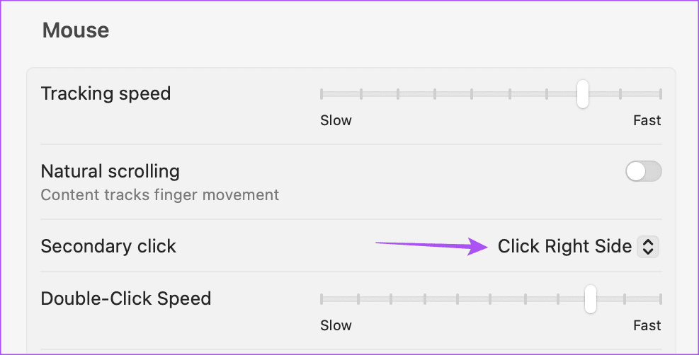 secondary-click-mouse-settings-mac أفضل 7 إصلاحات لعدم عمل النقر بزر الماوس الأيمن على نظام Mac