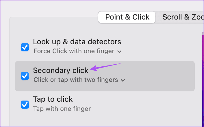 secondary-click-trackpad-settings-mac أفضل 7 إصلاحات لعدم عمل النقر بزر الماوس الأيمن على نظام Mac