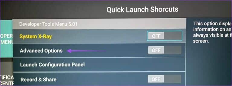 select-advanced-options-developer-tools-app-fire-tv-768x285-1-768x285 أفضل 6 إصلاحات لعدم تشغيل محتوى 4K على Amazon Fire TV Stick 4K