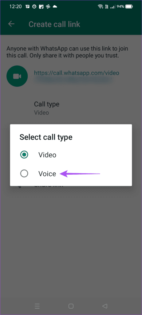 select-voice-call-link-whatsapp-android-462x1024-1 كيفية إنشاء رابط مكالمات WhatsApp على iPhone و Android