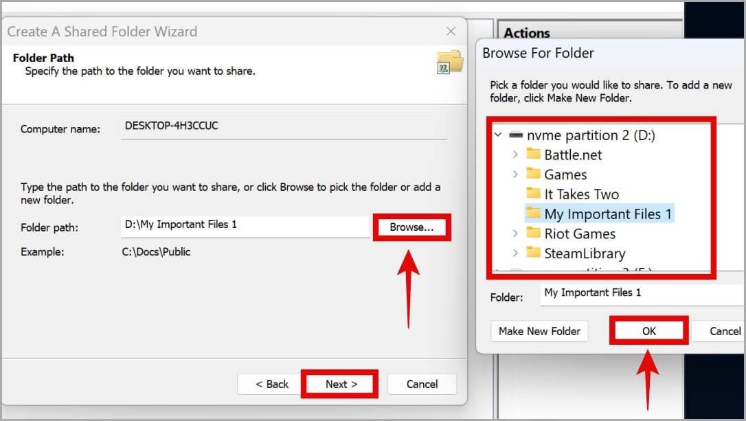 shared-folder-wizard-in-windows-11-1086x613 كيفية إضافة أي مجلد مخصص إلى هذا الكمبيوتر على نظام التشغيل Windows 10/11
