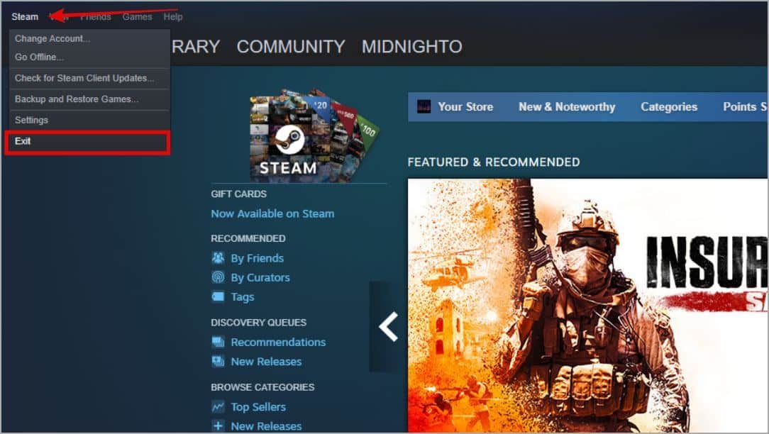 steam-exit-1084x612 معاملات شراء Steam عالقة - إليك 9 أفضل الإصلاحات لحل المشكلة