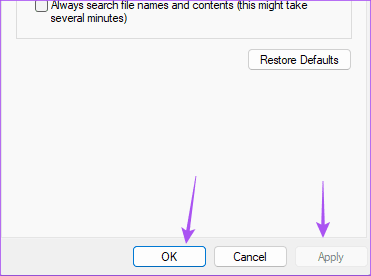 turn-off-search-indexing-confirm-windows-11 أفضل 6 إصلاحات لعدم عمل مفاتيح الأسهم في تطبيق الصور على Windows 11