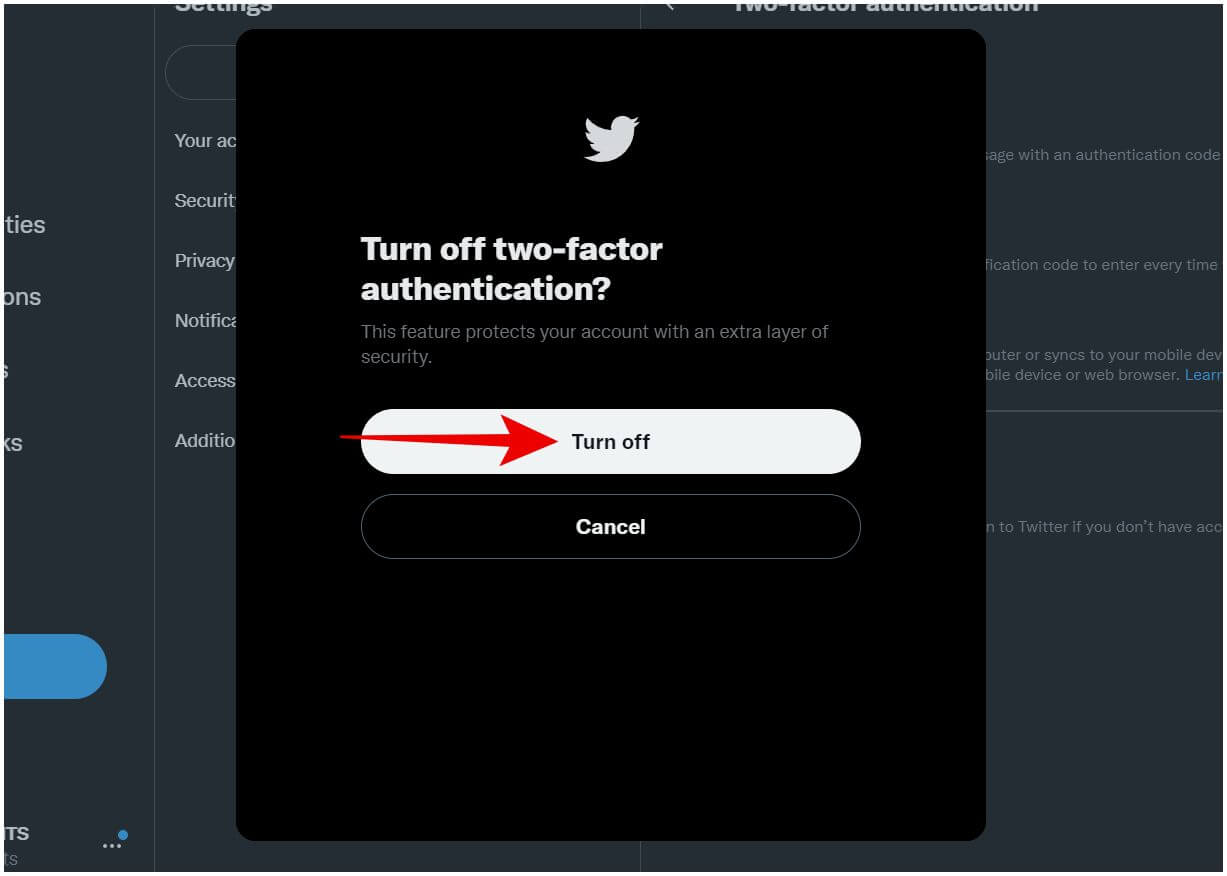 turn off two factor authenticator - كيفية تسجيل الدخول إلى Twitter بدون المصادقة الثنائية