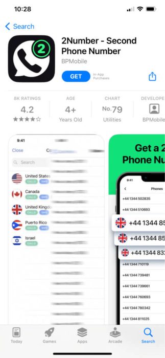 2number-app-store-1-473x1024-1-e1671714663316 22 من أفضل تطبيقات أرقام الهواتف المزيفة المجانية لـ iPhone