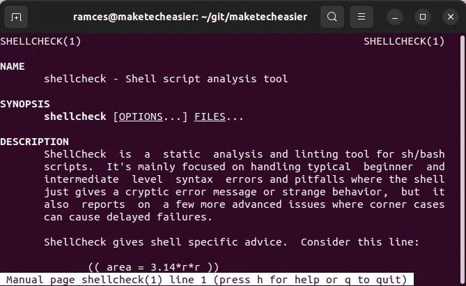 5-git-hooks-14-shellcheck-man-page.png Git Hooks بسيطة لإدارة مستودعك