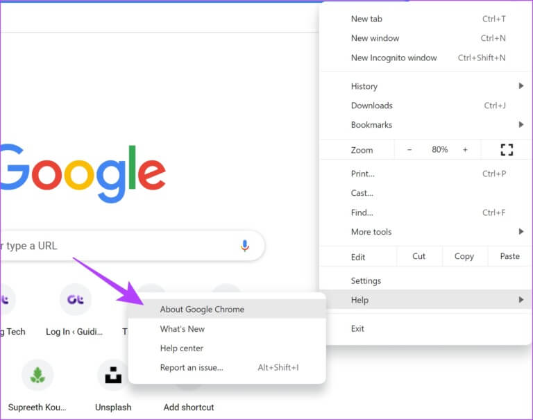 About-Google-Chrome-768x605-1 أفضل 7 إصلاحات لعدم إمكانية إرسال الملفات على WhatsApp للويب