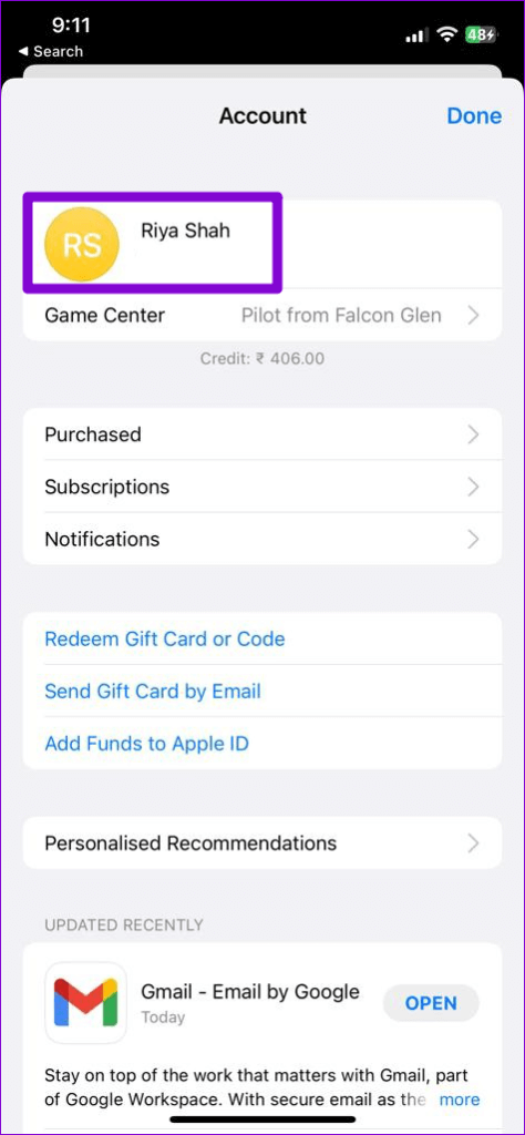 Account-Name-in-App-Store-474x1024-1 كيفية عرض وإدارة تطبيقاتك التي تم تنزيلها مسبقًا على Android و iPhone