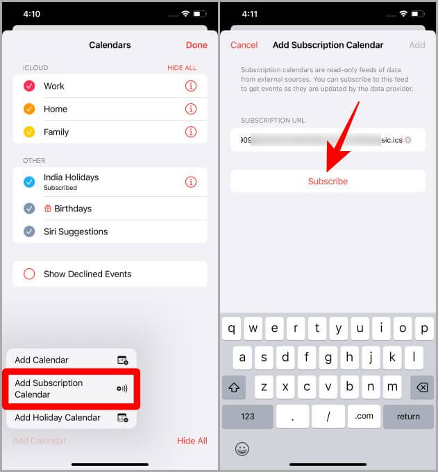 Add-Subscription-Calendar-on-iPhone 3 طرق لإضافة تقويم Google إلى iPhone