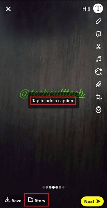 Add-the-desired-caption-and-tap-on-Story-from-the-bottom-of-the-screen-e1671455276606 كيفية إعادة نشر مقاطع فيديو Instagram على قصة Snapchat