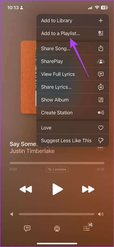 Add-to-a-playlist كيفية عمل قائمة تشغيل على Apple Music وفرزها على iPhone