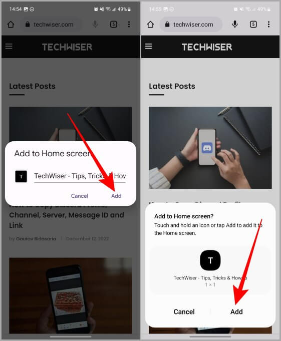 Adding-a-Website-to-the-home-screen-on-Chrome-Android كيفية إضافة موقع إلكتروني إلى الشاشة الرئيسية على iOS و Android