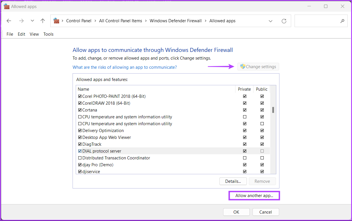 Allow_Apps_Through_Firewall أفضل 6 طرق لإصلاح عدم عمل Steam Play Remote على Windows 11