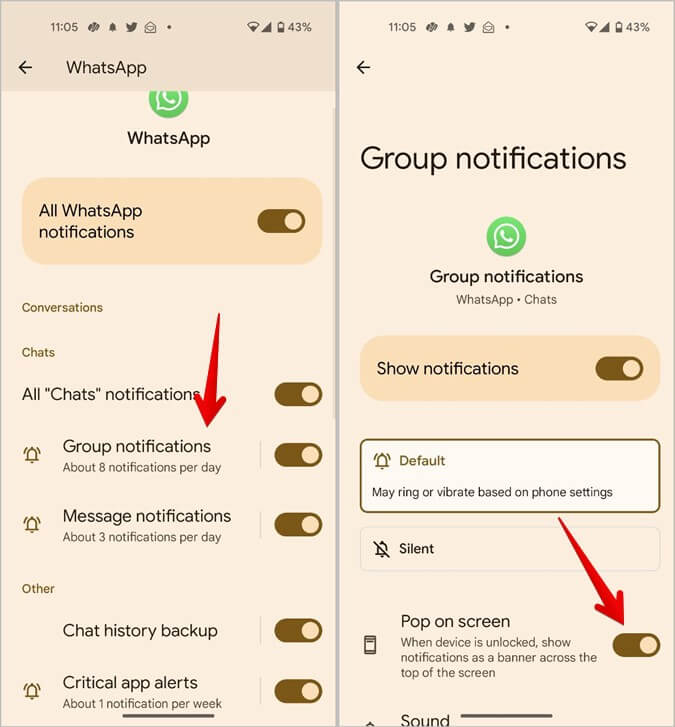 Android-WhatsApp-Notifications-Pop-up كيفية الحصول على إشعارات WhatsApp على شاشة القفل والشاشة الرئيسية