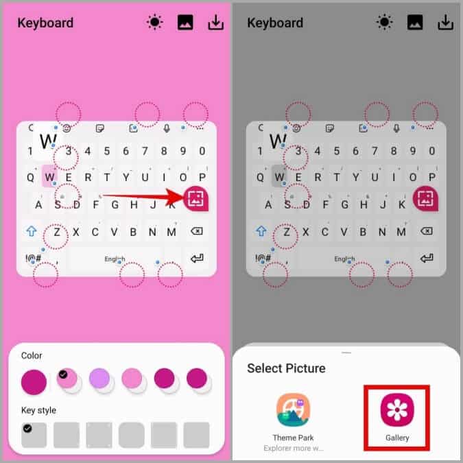 Apply-Custom-Background-to-Samsung-Keyboard-on-Galaxy-Phone كيفية تغيير سمة لوحة مفاتيح Samsung باستخدام وحدات Good Lock