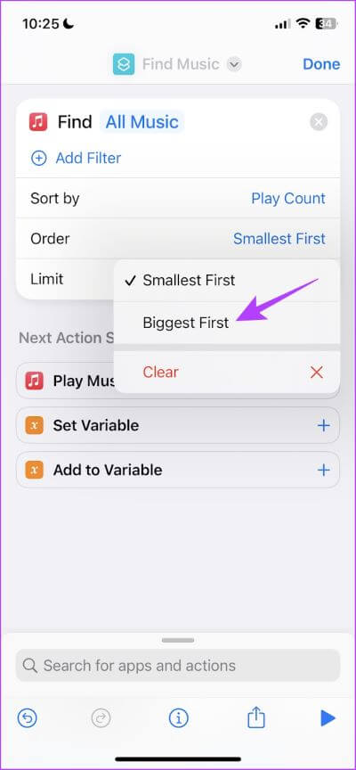 Biggest-First كيفية عمل قائمة تشغيل على Apple Music وفرزها على iPhone