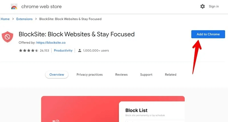 Block-Websites-Chrome-Desktop-Extension-Install-BlockSIte.jpg كيفية حظر مواقع الويب على Chrome و Firefox و Edge و Safari و Android و iOS