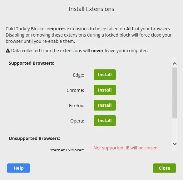 Block-Websites-ColdTurkey-Install-Extensions.jpg كيفية حظر مواقع الويب على Chrome و Firefox و Edge و Safari و Android و iOS