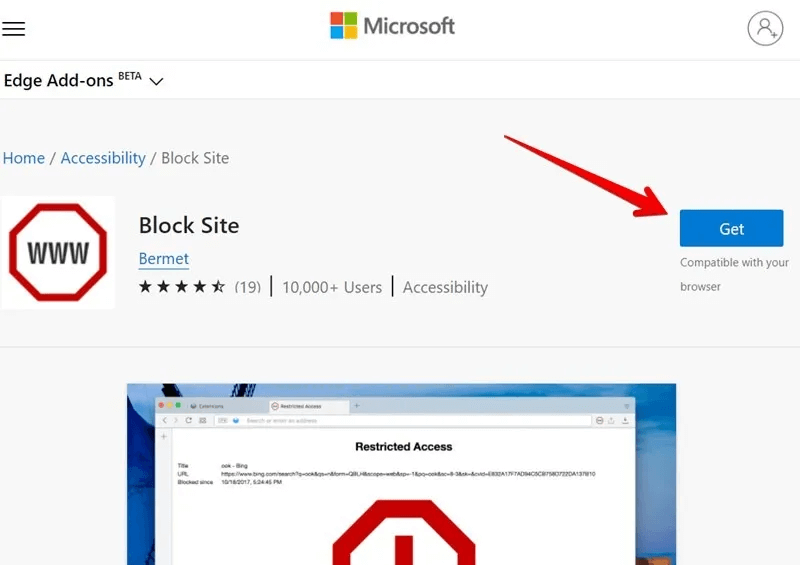 Block-Websites-Edge-Install-Extension.jpg كيفية حظر مواقع الويب على Chrome و Firefox و Edge و Safari و Android و iOS