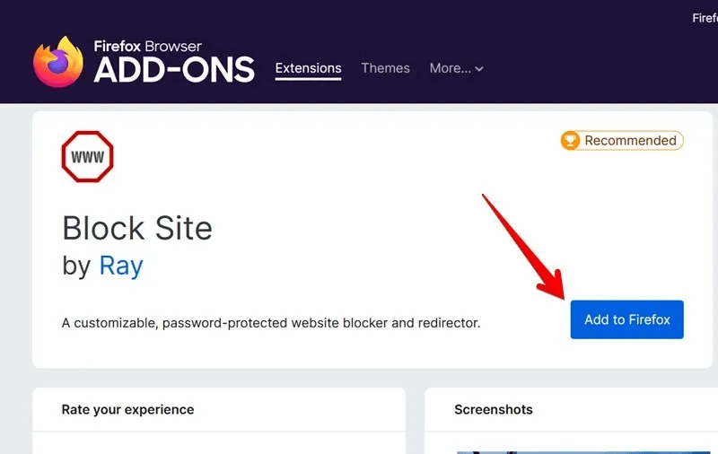 Block-Websites-Firefox-Add-on.jpg كيفية حظر مواقع الويب على Chrome و Firefox و Edge و Safari و Android و iOS