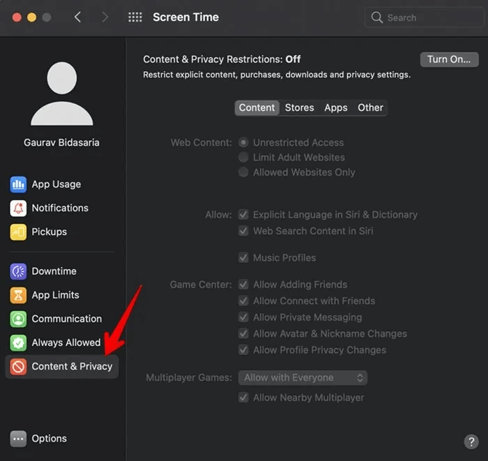 Block-Websites-Mac-System-Content-Privacy.jpg كيفية حظر مواقع الويب على Chrome و Firefox و Edge و Safari و Android و iOS