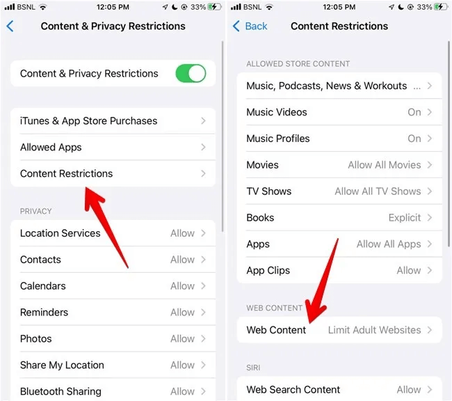 Block-Websites-iOS-Content-Restrictions.jpg كيفية حظر مواقع الويب على Chrome و Firefox و Edge و Safari و Android و iOS