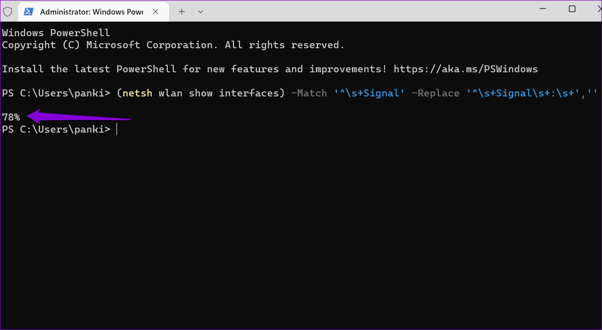 Check-Wi-Fi-Signal-Strength-Using-PowerShell أفضل 6 طرق لعرض قوة إشارة Wi-Fi في Windows 11