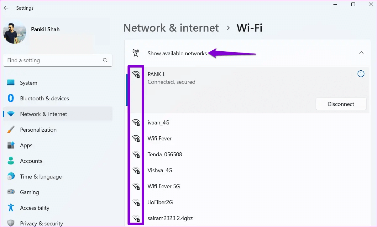 Check-Wi-Fi-Signal-Strength-Using-Windows-Settings-App أفضل 6 طرق لعرض قوة إشارة Wi-Fi في Windows 11