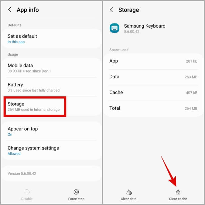 Clear-Samsung-Keyboard-Cache-on-Galaxy-Phone 9 من أفضل الطرق لإصلاح تأخر لوحة مفاتيح Samsung في هواتف Galaxy