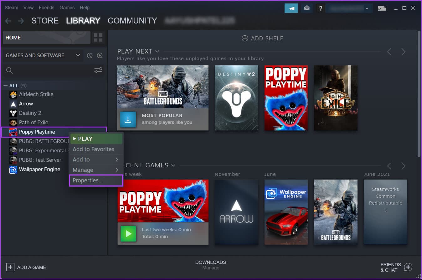 Click-On-Properties-2 أفضل 9 طرق لإصلاح عدم تشغيل ألعاب Steam على Windows 11