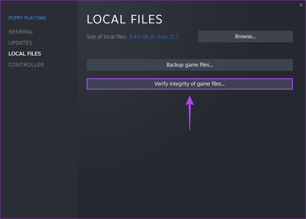 Click-On-Verify-integrity-of-game-files أفضل 9 طرق لإصلاح عدم تشغيل ألعاب Steam على Windows 11