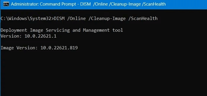 Common Windows Problems Solution DISM Scan health.jpg - مشاكل Windows الأكثر شيوعًا وكيفية حلها