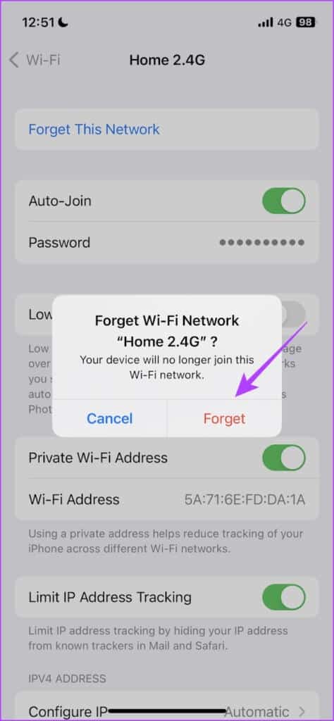 Confrim-Forget-474x1024-1 6 طرق لإصلاح عدم اتصال iPhone تلقائيًا بشبكة Wi-Fi