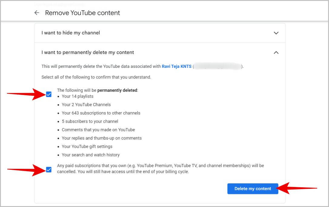 Delete-my-content-on-YouTube كيفية حذف قناتك على YouTube وقناة العلامة التجارية مع YouTube