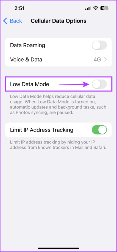 Disable-Low-Data-Mode-475x1024-1 أفضل 7 طرق لإصلاح عدم ظهور شارات الإشعار على iPhone