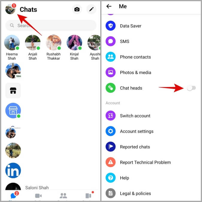 Disable-Messenger-Chat-Heads-on-Android 9 من أفضل الطرق لإصلاح تأخر لوحة مفاتيح Samsung في هواتف Galaxy