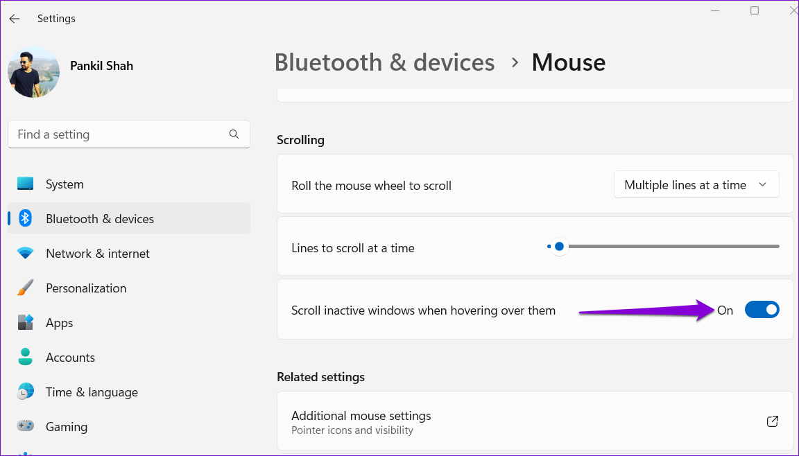 Disable-Mouse-Scroll-for-Inactive-Windows أفضل 6 طرق لإصلاح استمرار التمرير تلقائي للماوس على Windows 10 و Windows 11