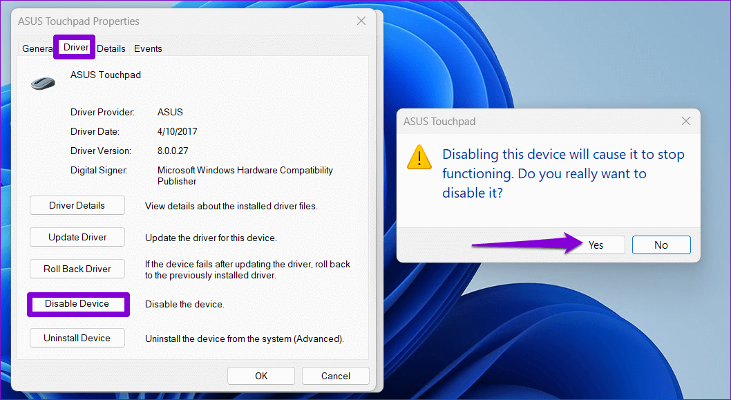 Disable-Touchpad-via-Control-Panel أفضل 5 طرق لتعطيل لوحة اللمس في أجهزة الكمبيوتر المحمولة Windows 11