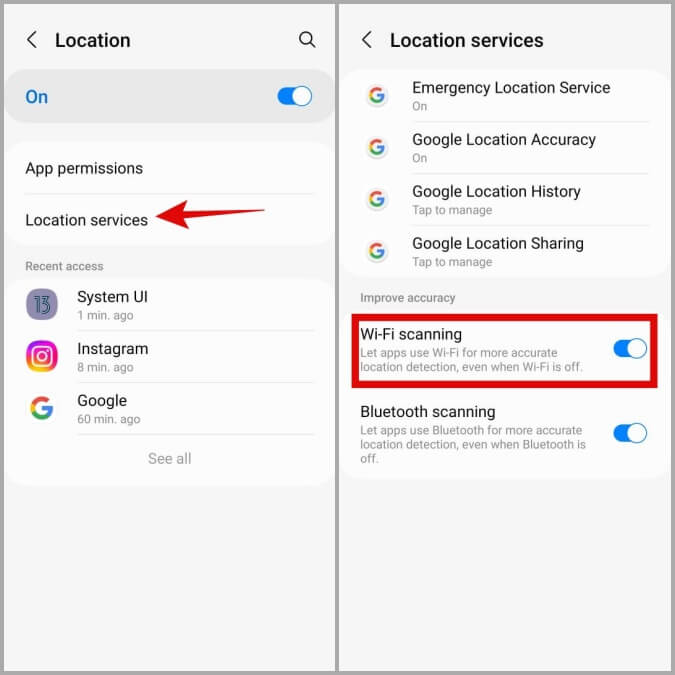 Disable-Wi-Fi-Scanning-on-Android أفضل 6 طرق لإيقاف تشغيل Wi-Fi تلقائيًا على Android